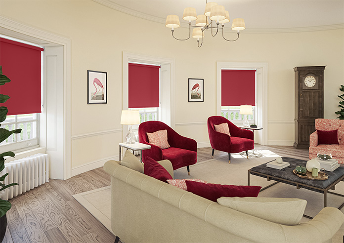 Palermo (Blackout), Crimson - Roller Blind - Image 7